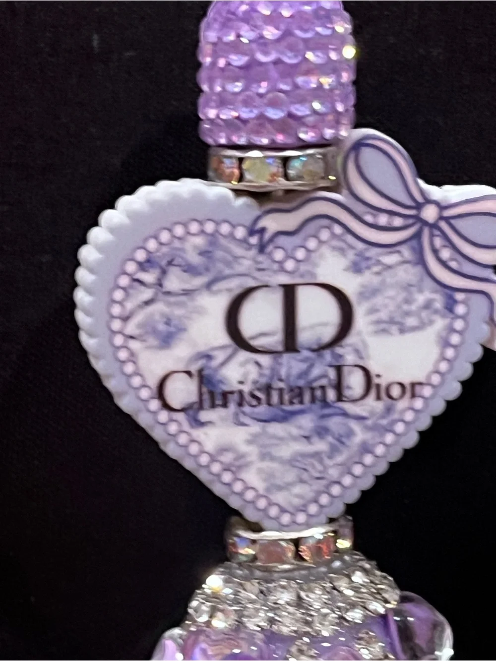 Designer inspired Lavender Heart silicone focal fancy beaded pen